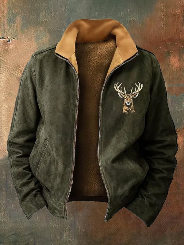 Men's Vintage Outdoor Lapel Fleece Jacket