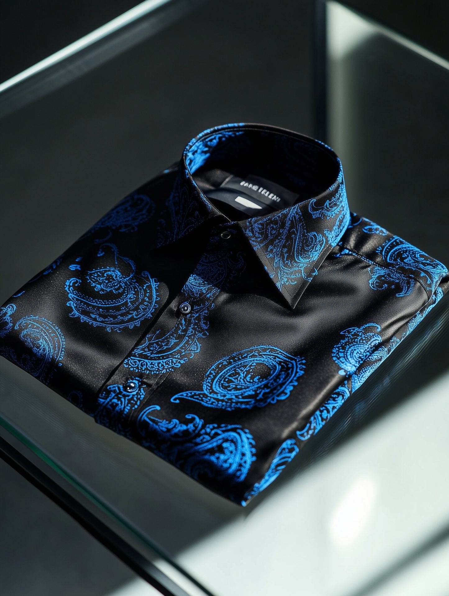 Men's Business Casual Italy Paisley Old Money Lapel Short Sleeve Shirt