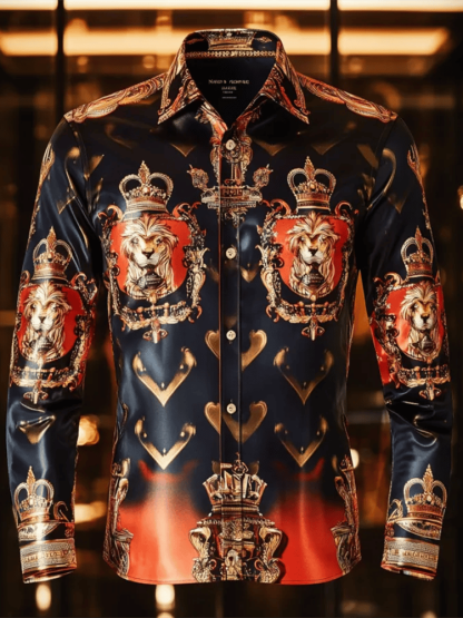 Men's Satin Luxe Long Sleeve Button Down Shirt