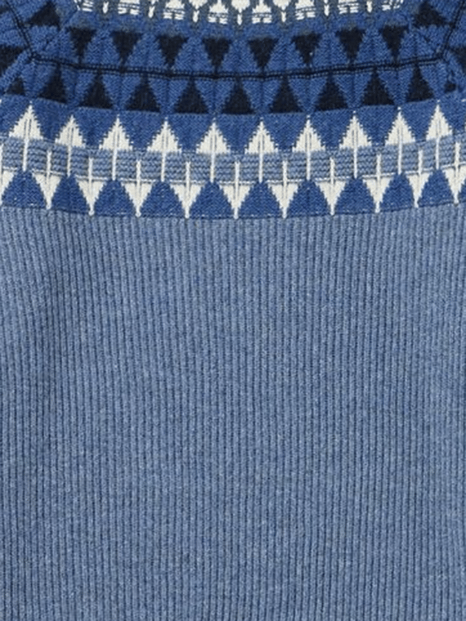 Men's Vintage Knitted Jacquard Design Printed Zipper Collar Sweatshirt