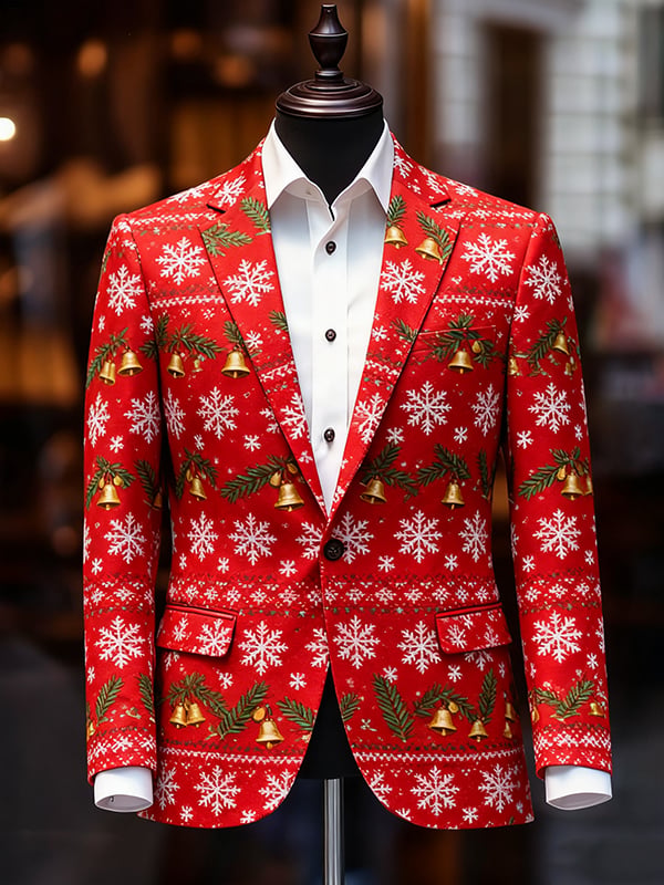 Men's Business Casual Christmas Suit Outerwear
