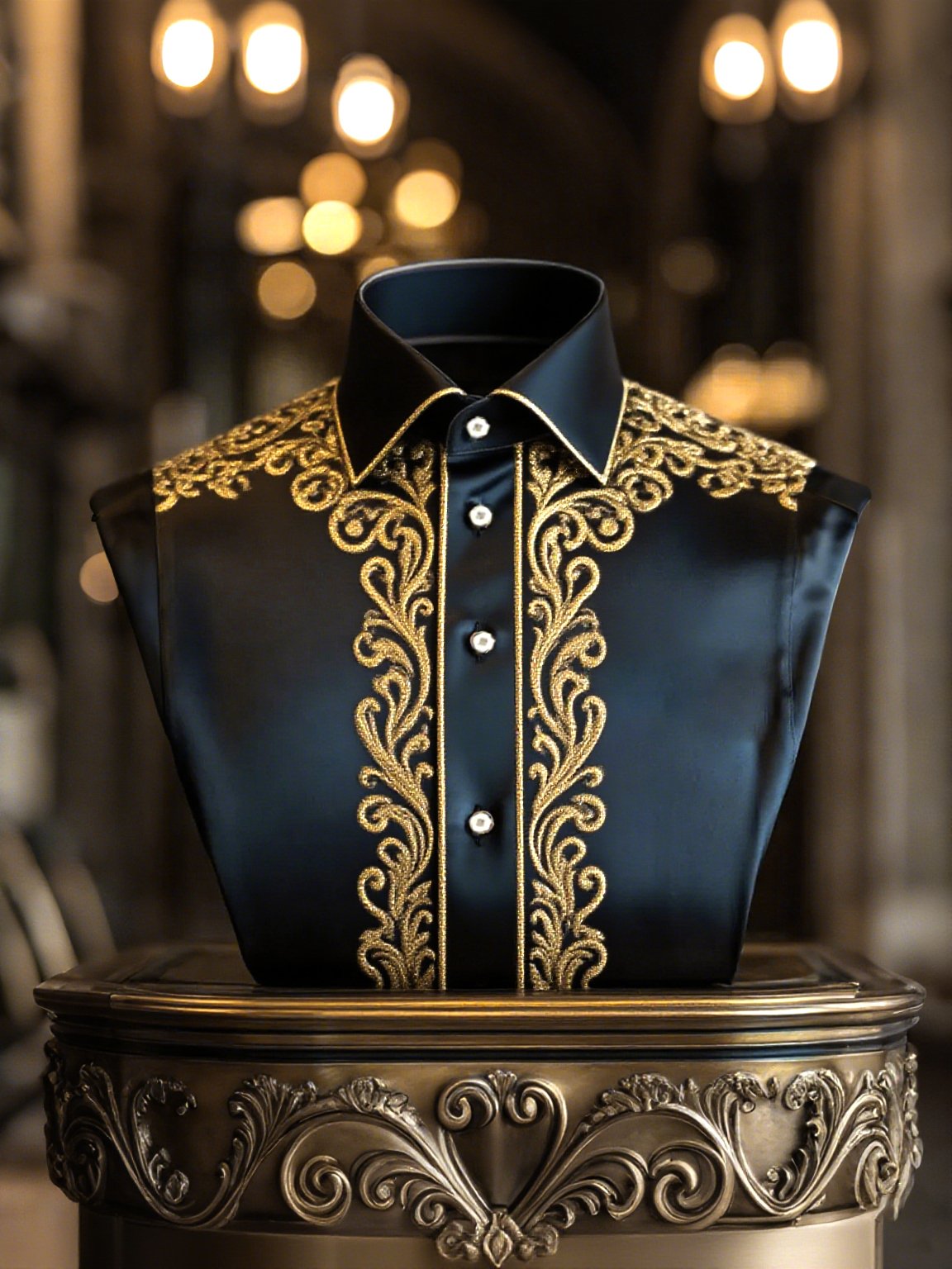 Men's Satin Luxury Business Striped Short Sleeve Button Shirt