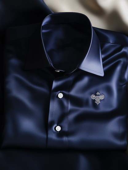 Men's Business Casual Logo Lapel Short Sleeve Shirt