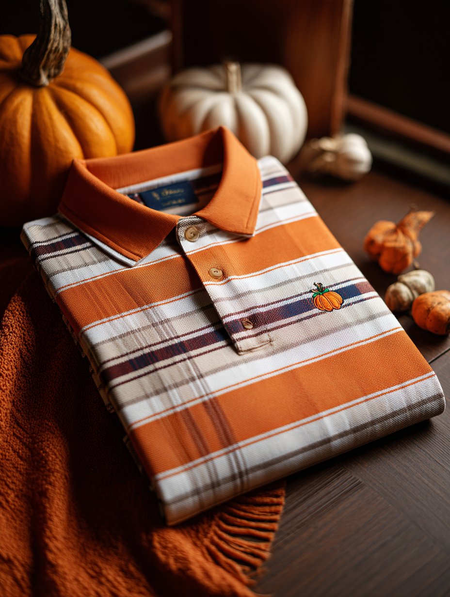 Men's Halloween Check Casual Short Sleeve Polo Shirt