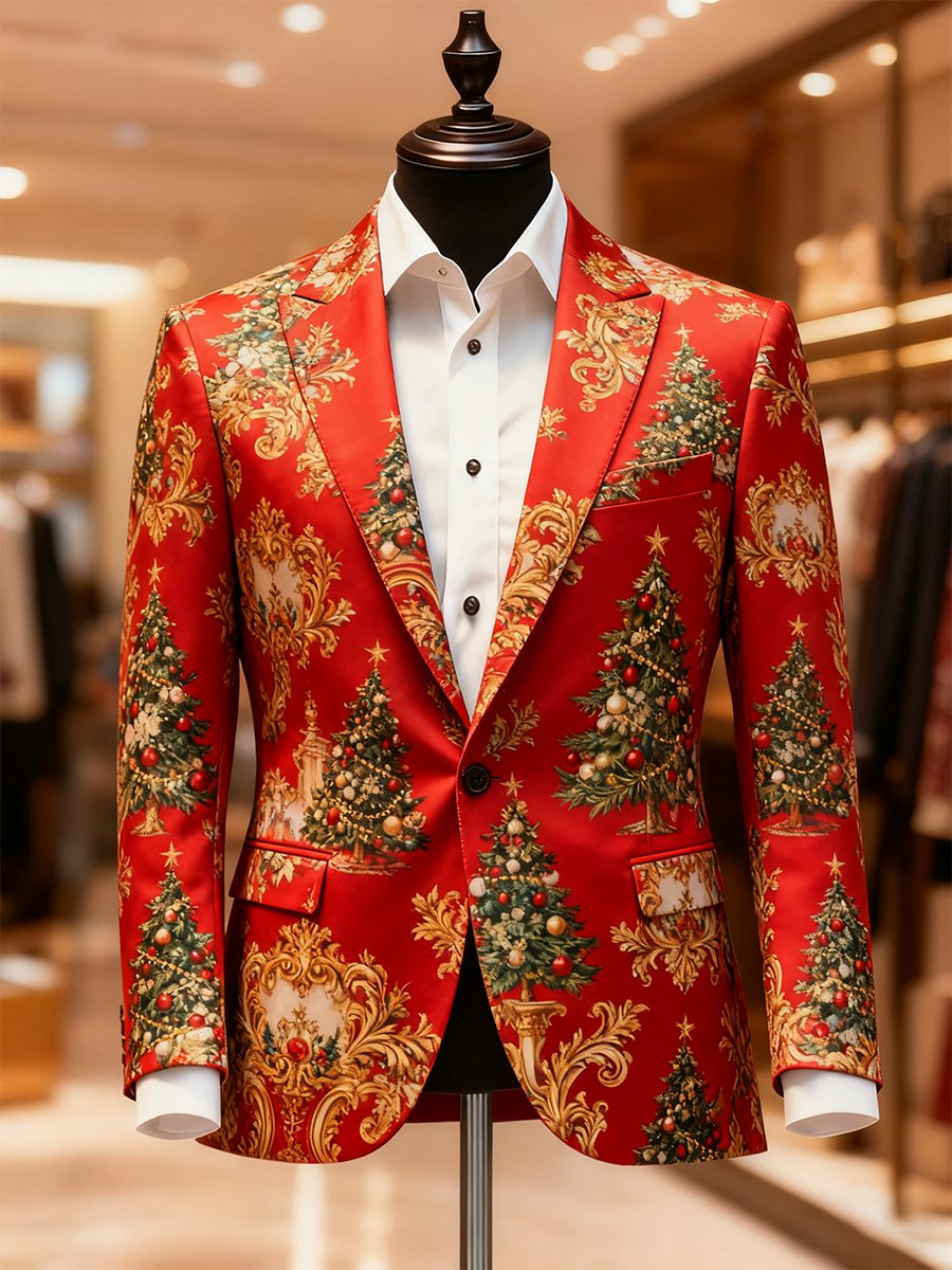 Men's Business Casual Christmas Suit Outerwear