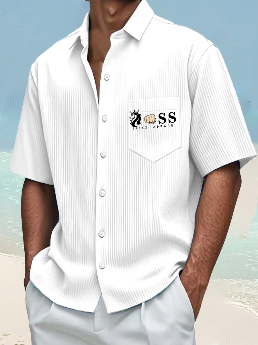 Men's Casual Contrast Color Holiday Ice Striped Shirt