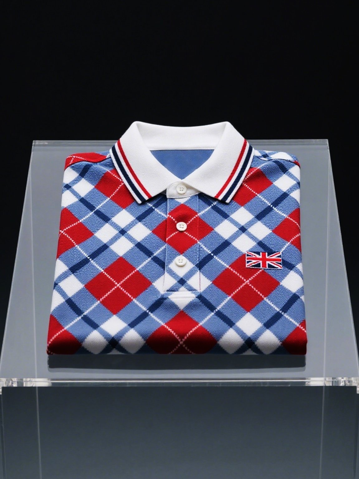 Men's Business Casual Union Jack Button Short Sleeve Polo Shirt