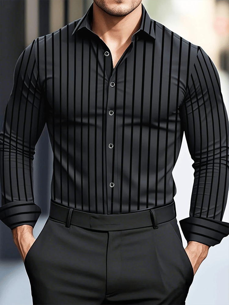 Men's Street Style Business Casual Printed Long Sleeve Shirt