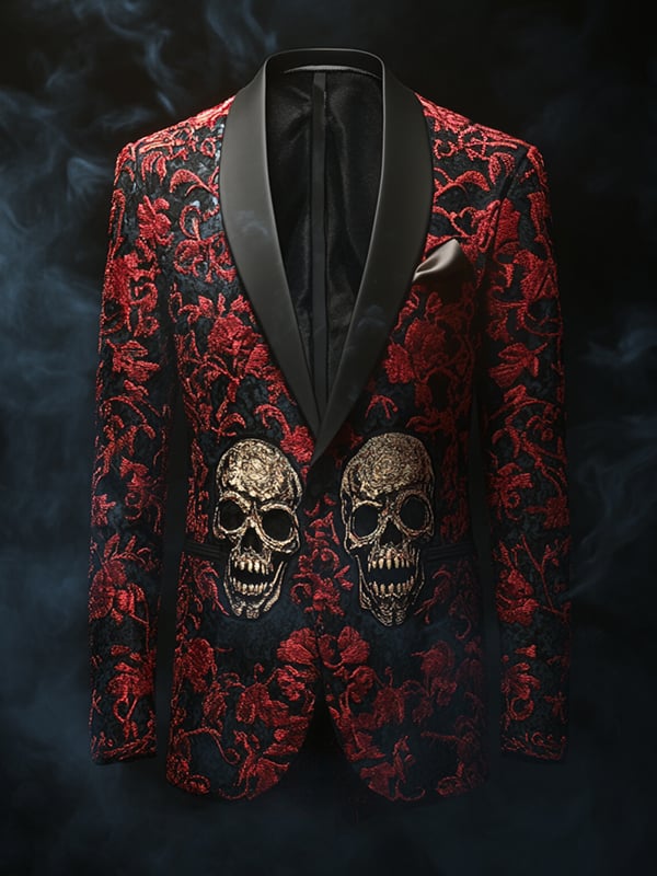 Men's Luxury Casual Business Skull Blazer