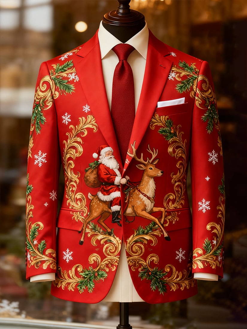 Men's Business Casual Christmas Suit Outerwear