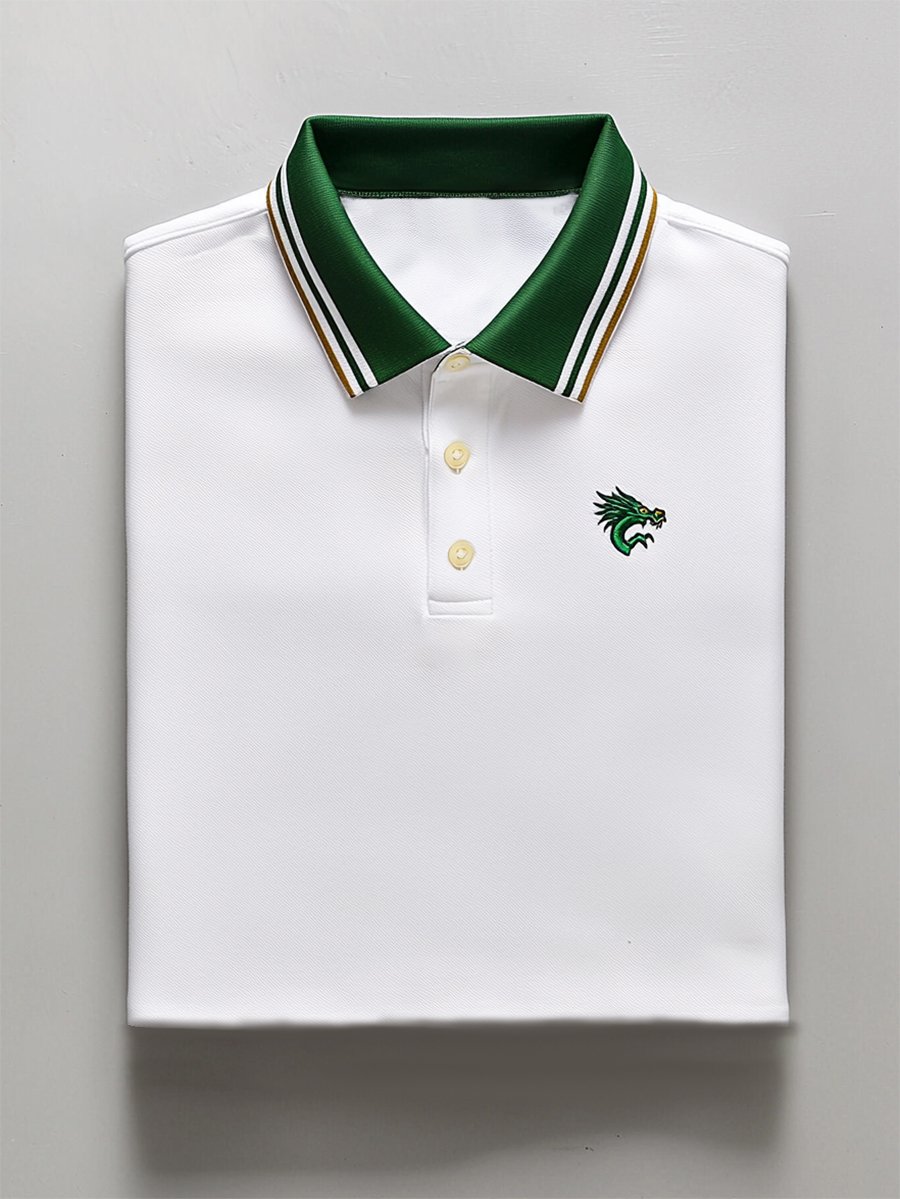 Men's Business Casual Button Short Sleeve Polo Shirt