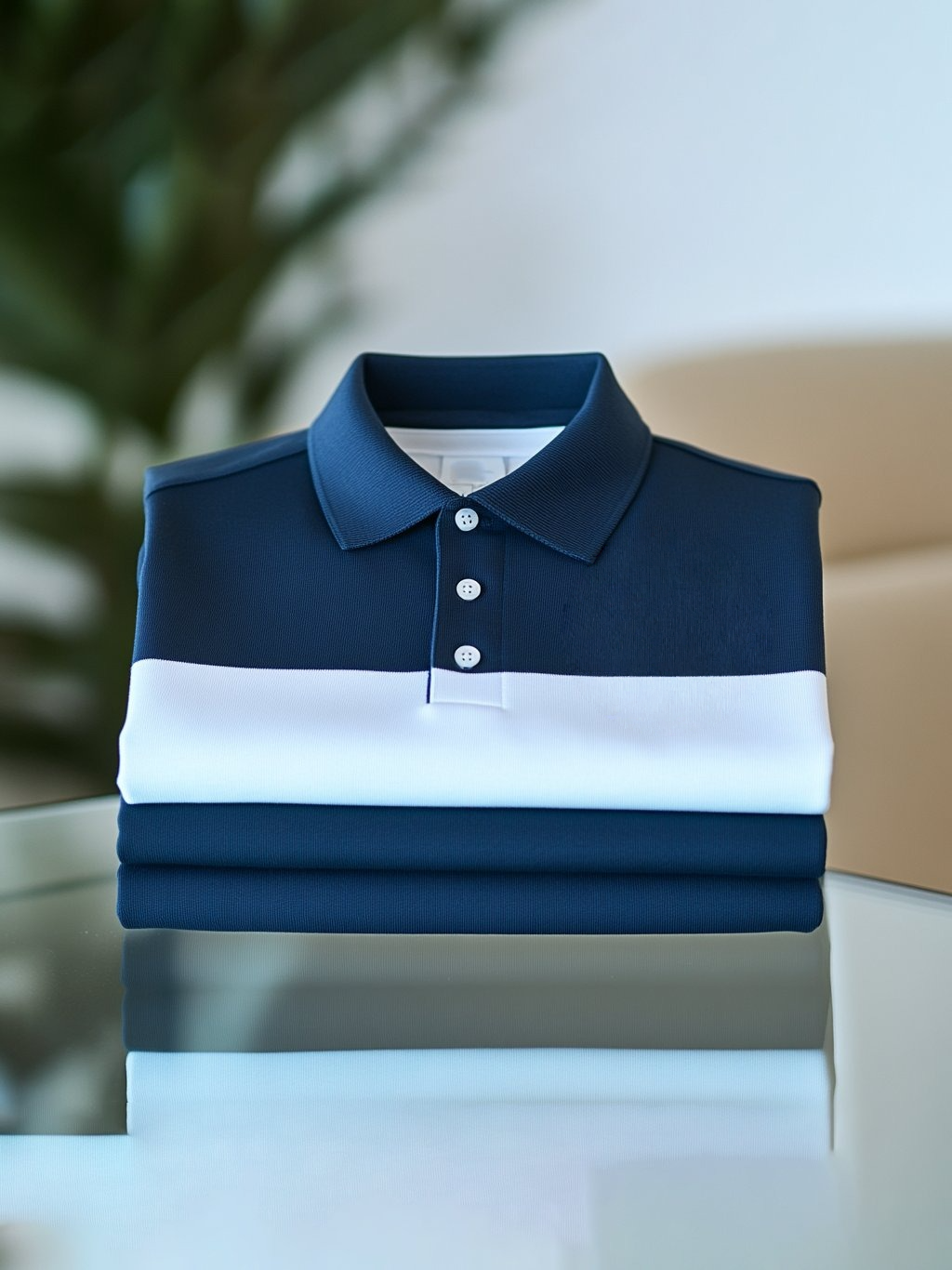 Men's Business Casual Button Short Sleeve Polo Shirt
