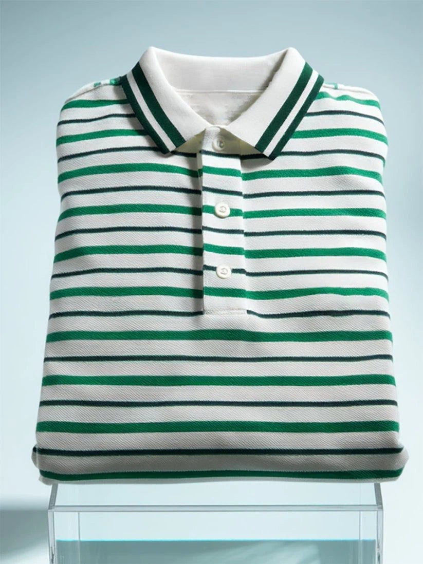 Men's Business Casual Button Short Sleeve Polo Shirt
