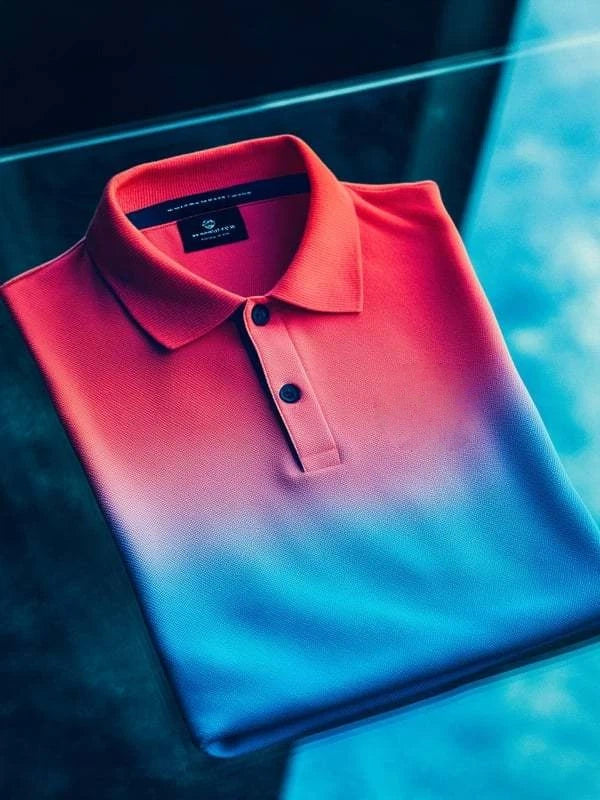 Men's Classic Business Logo Button Short Sleeve Polo Shirt
