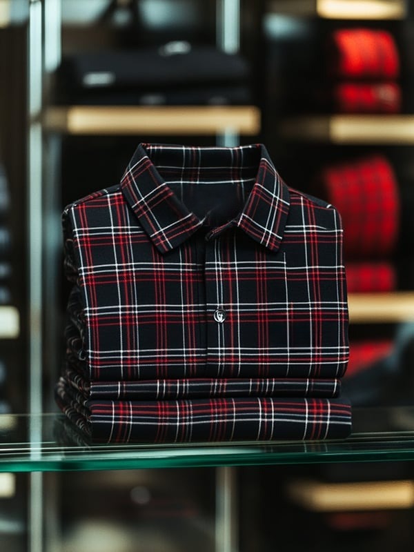 Men's Classic Business Logo Button Short Sleeve Polo Shirt
