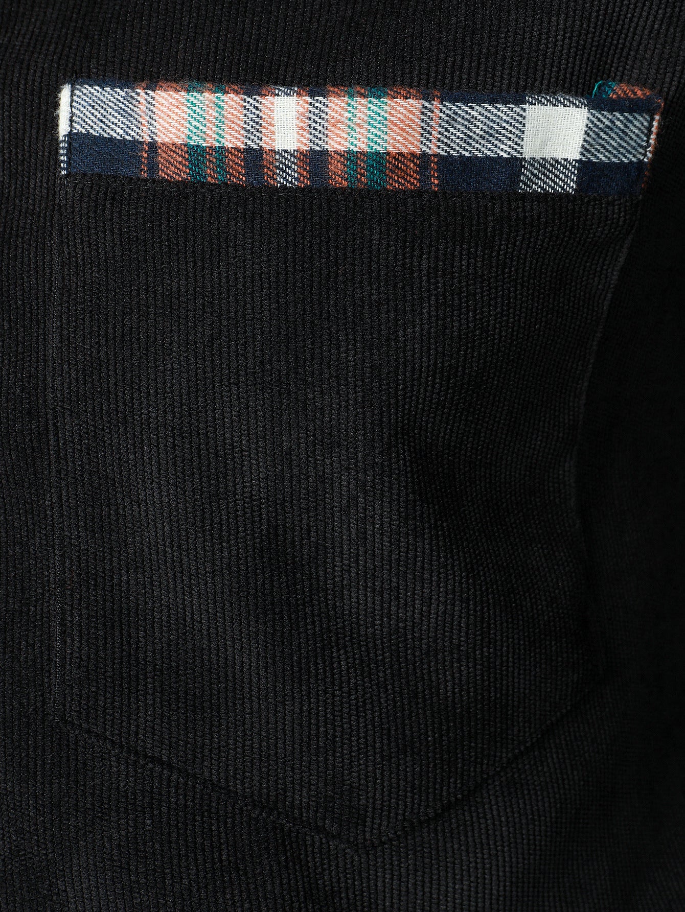Corduroy Plaid Panel Button Up Shirt