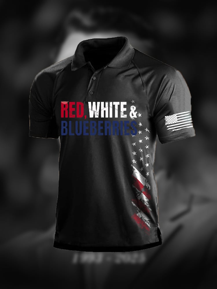 Men's Classic Business Logo Button Short Sleeve Polo Shirt