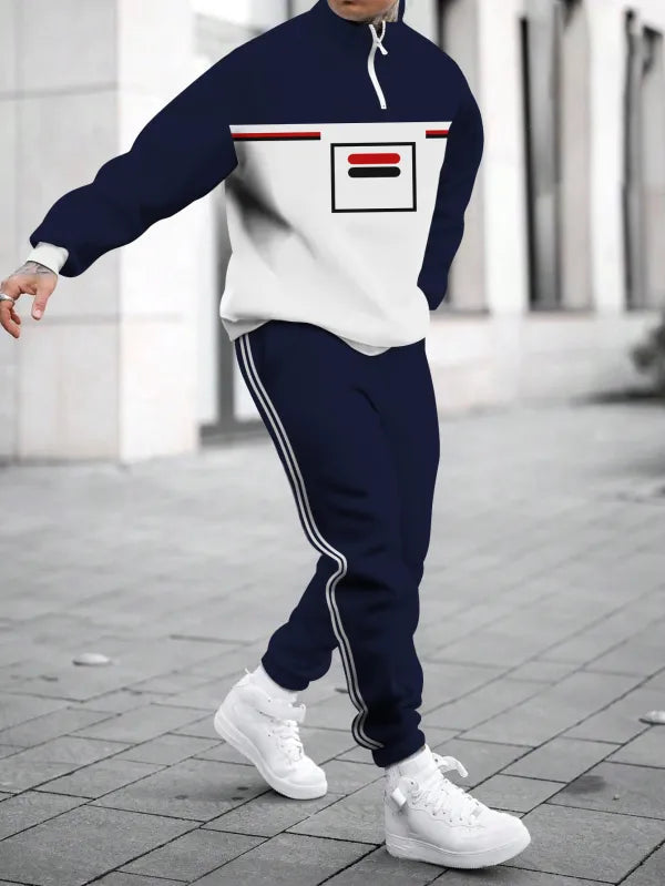 Relaxed Zipper Long Sleeve Two Piece Set