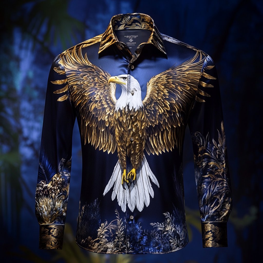Men's Luxury Long-sleeved Shirt with Beast Print