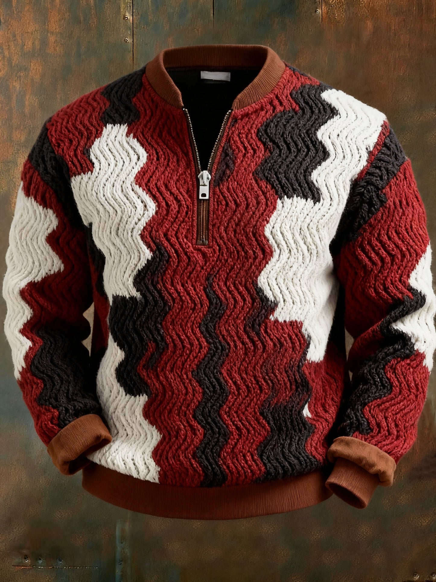 Men's Casual Geometric Color Block Print Sweatshirt