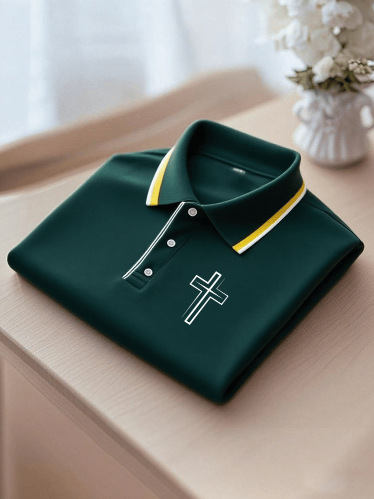 Men's Faith Printed Casual Polo Shirt