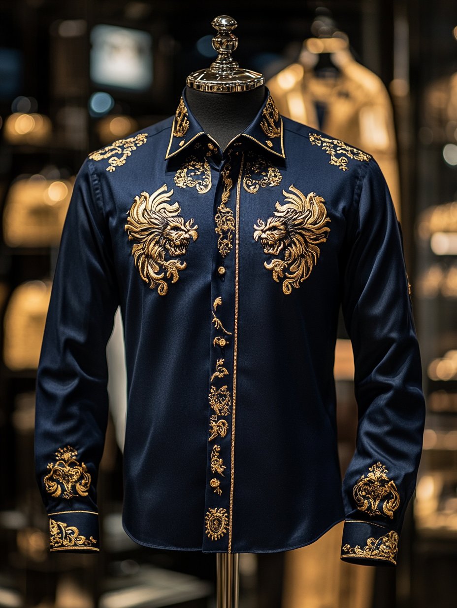 Men's Satin Luxe Long Sleeve Button Down Shirt