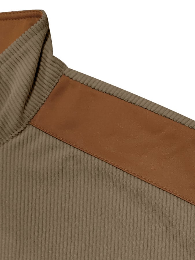 Men's Vintage Corduroy Color Block Comfort Jacket