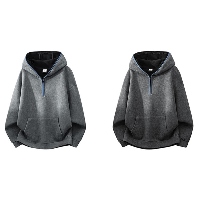 Buddha Stones Fall Winter Zipper Design Fleece Lined Long Sleeve Cotton Men's Hoodie