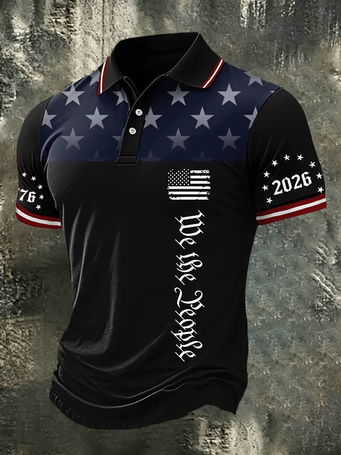 Men's USA 1776-2026 Printed Polo Shirt