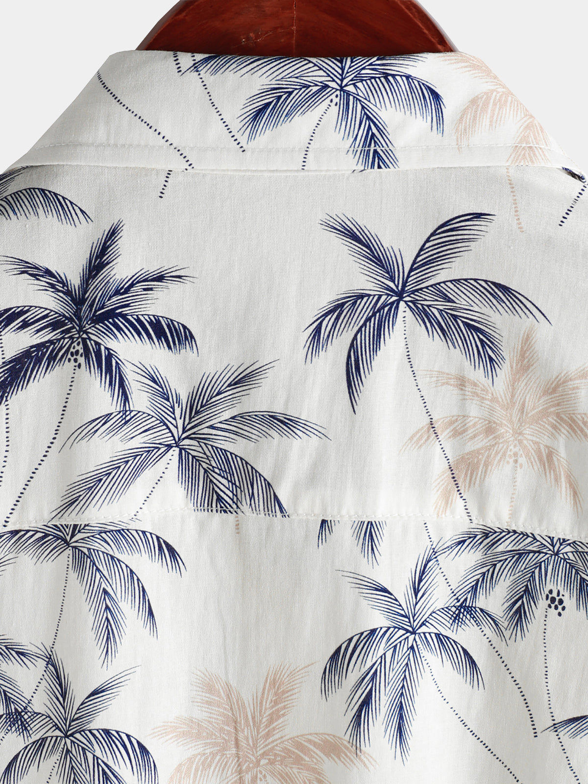 Men‘s 100% Cotton Hawaiian Plam Tree Short Sleeve Button Beach Shirt