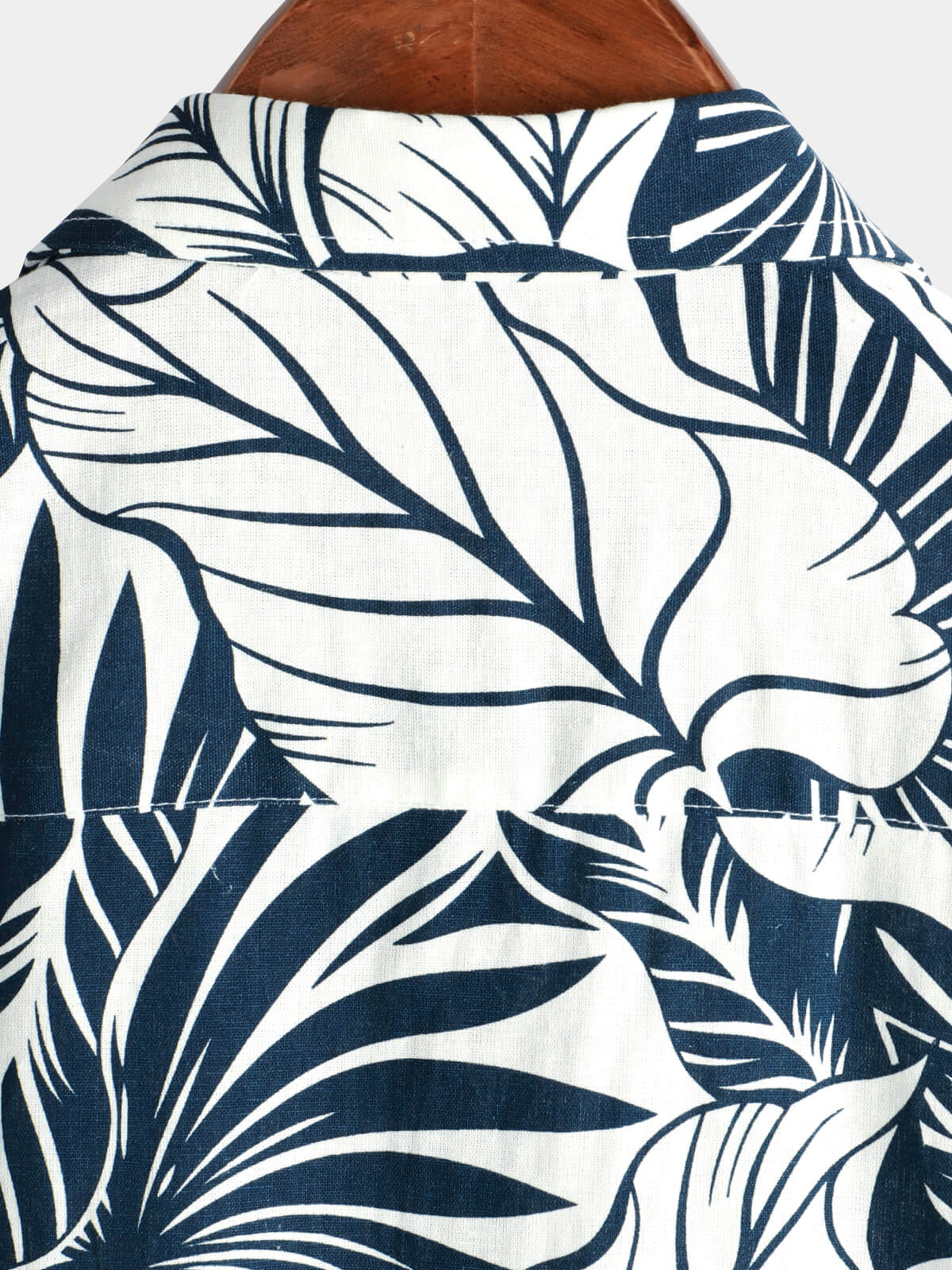 Men's Tropical Plant Print Pocket Cotton Linen Hawaiian Short Sleeve Shirt