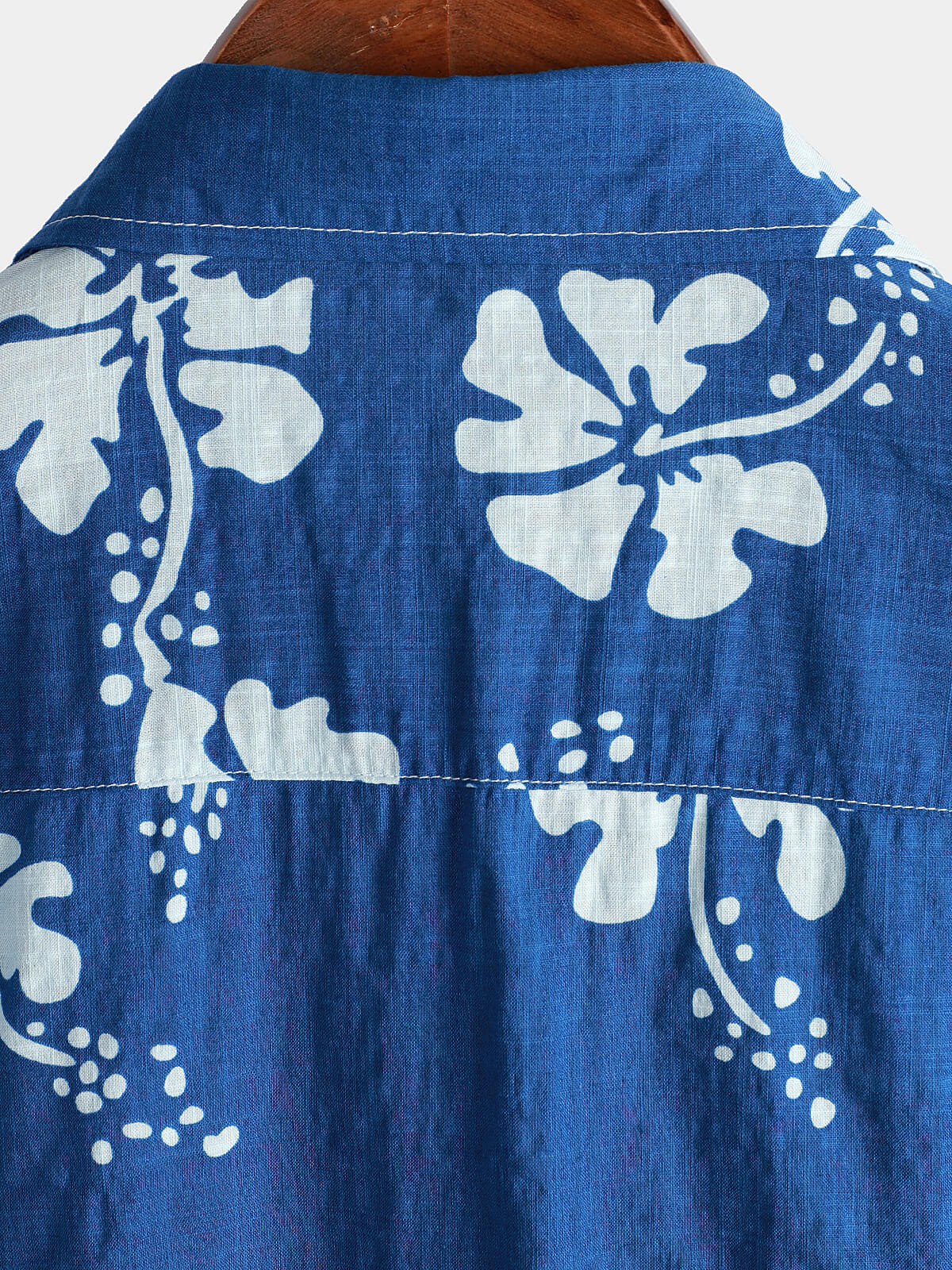 Men's Blue Floral Short Sleeve Beach Tropical Hawaiian Button Up Shirt