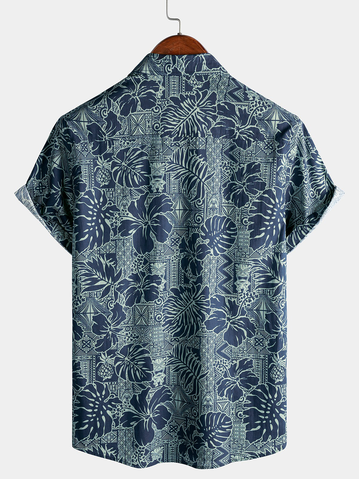Men’s Hawaiian Tropical Leaf Short Sleeve Breathable Cool Vacation Beach Shirt