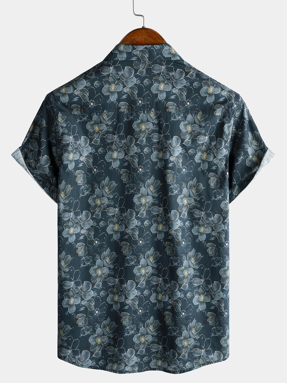 Men’s Classic Vintage Floral Short Sleeve Button Down Breathable Cool Casual Shirt
