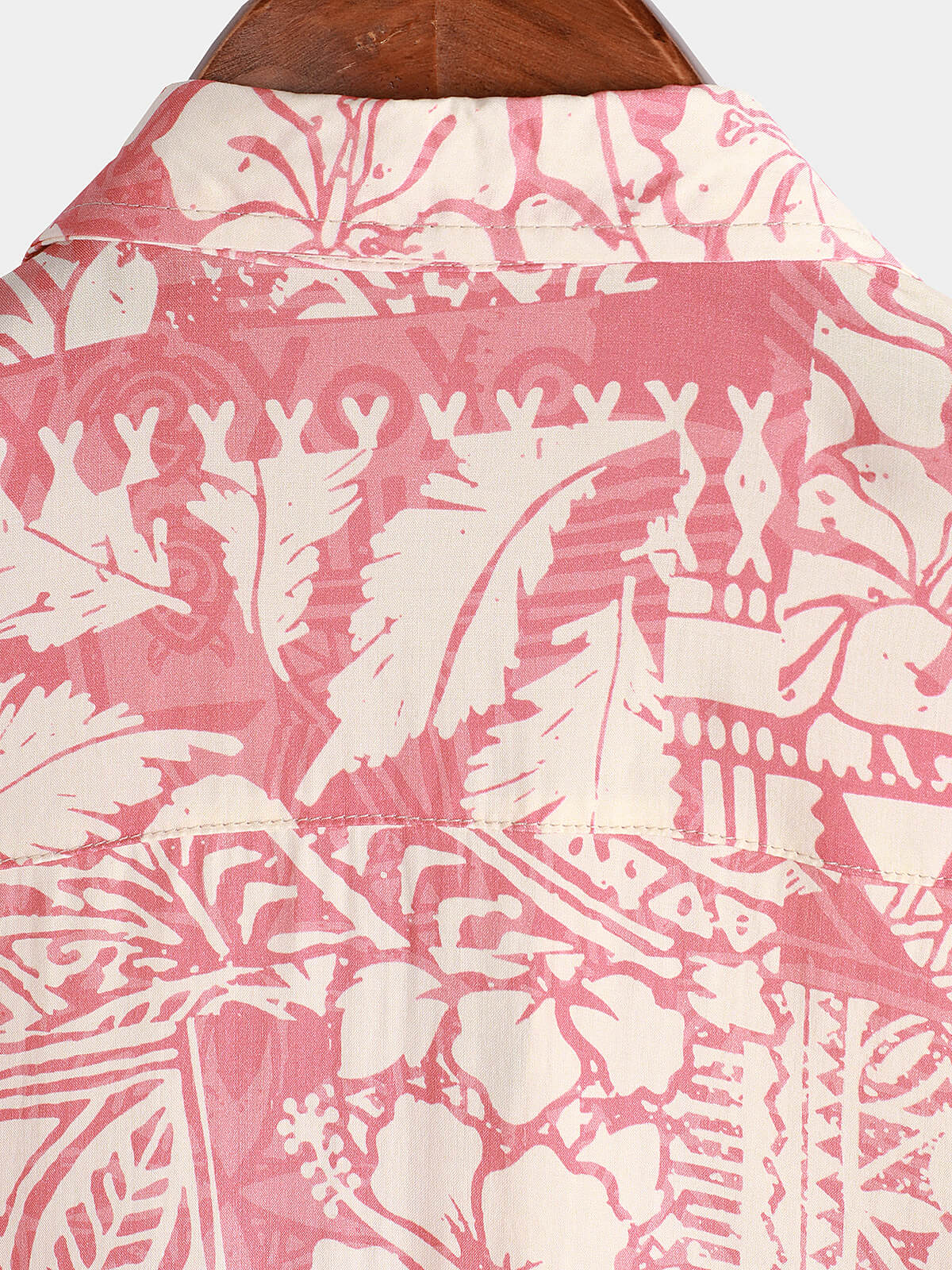 Men's Pink Tropical Floral Holiday Hawaiian Short Sleeve Button Up Shirt