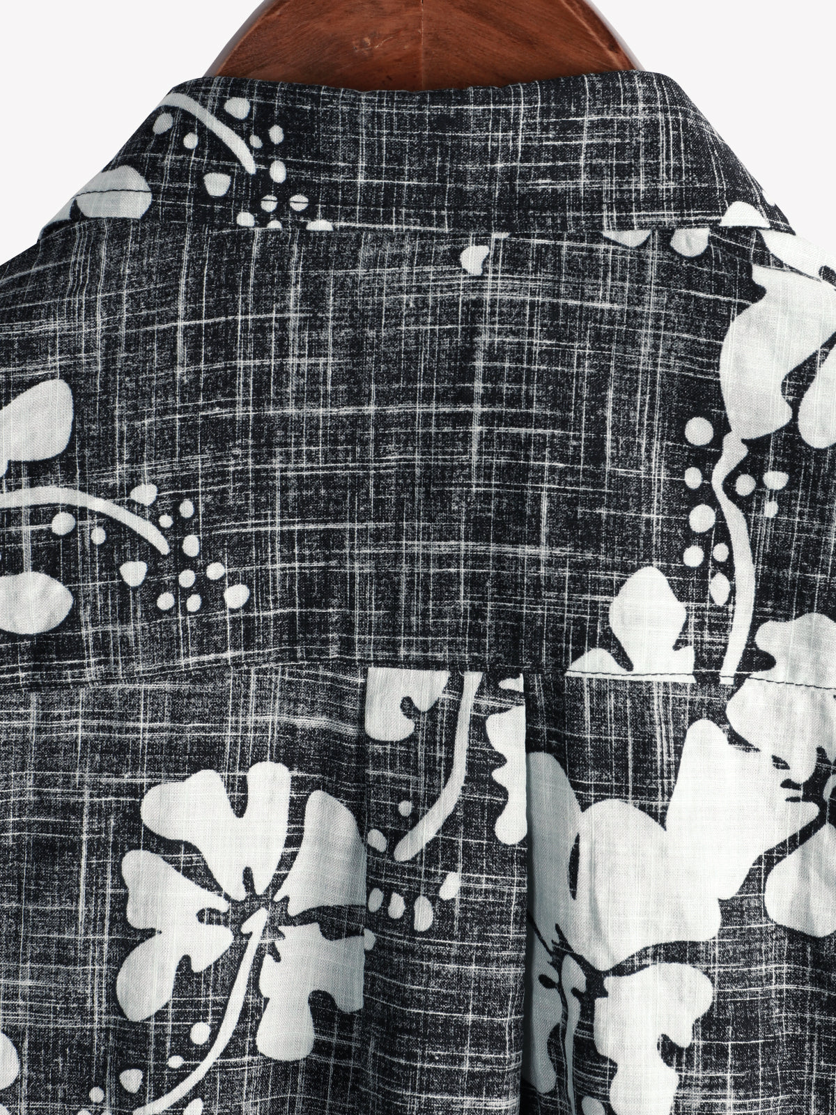 Men's Black Floral Vintage Short Sleeve Button Up Beach Tropical Hawaiian Shirt