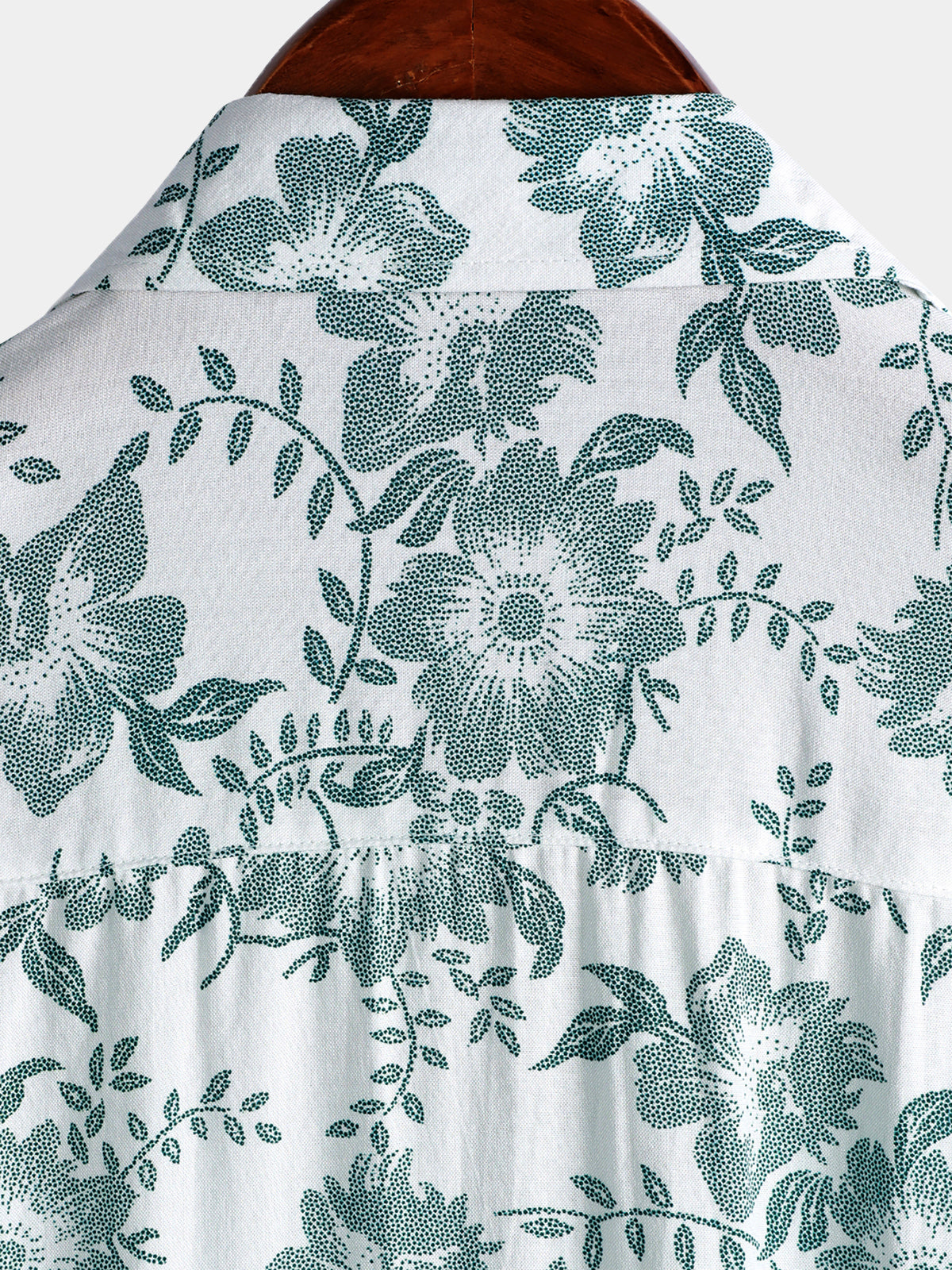 Men's Vintage Green Floral Vine Print Shirt - Breathable Wear