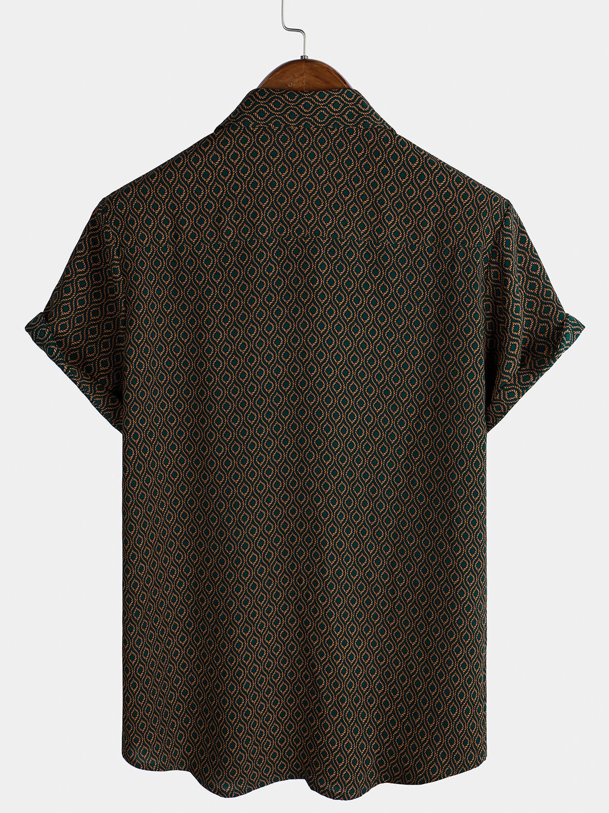 Men's Casual Holiday Short Sleeve Button Up Retro Shirt