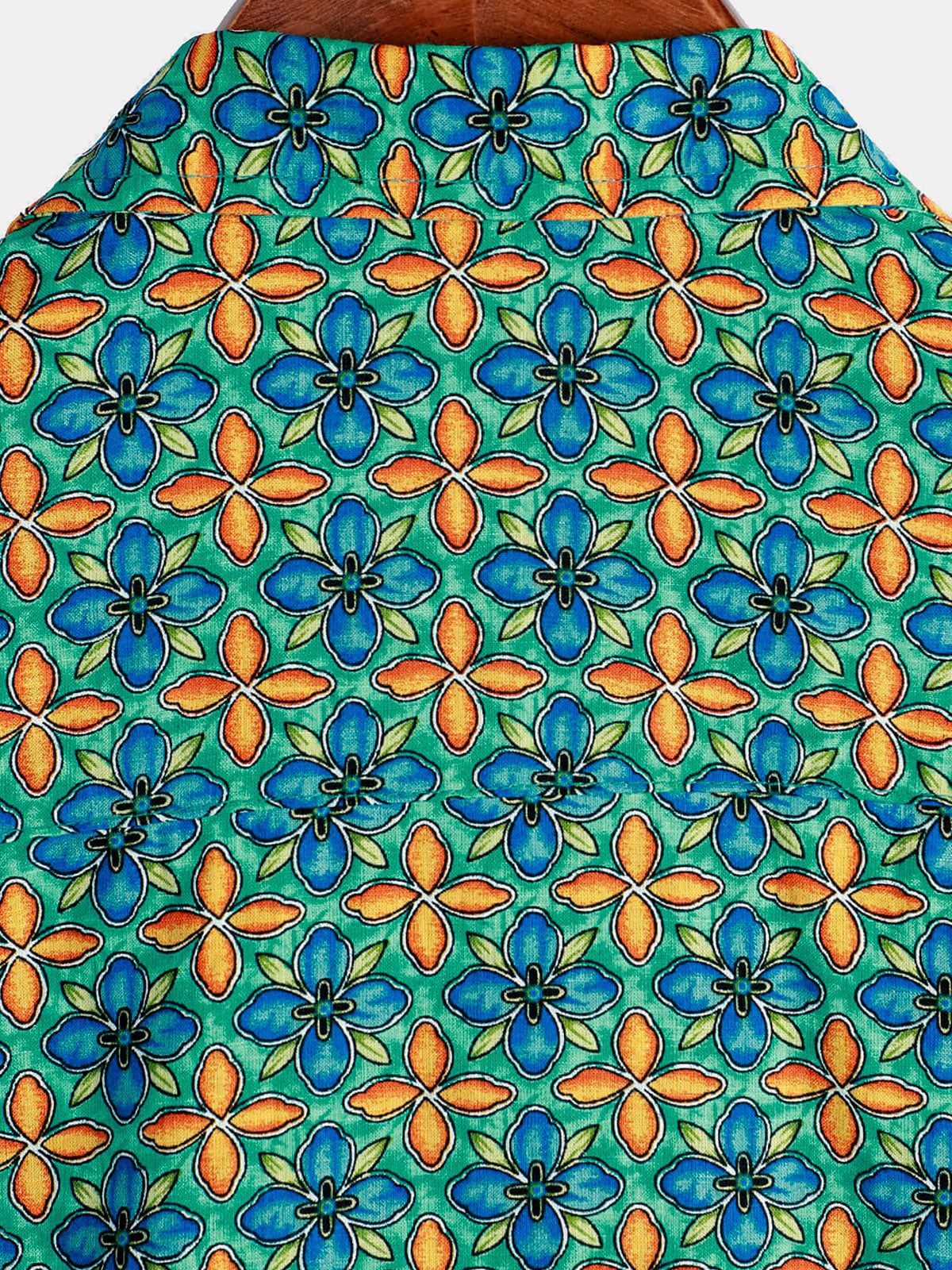 Men's Floral Vintage Short Sleeve Leisure Cotton Button Up Shirt