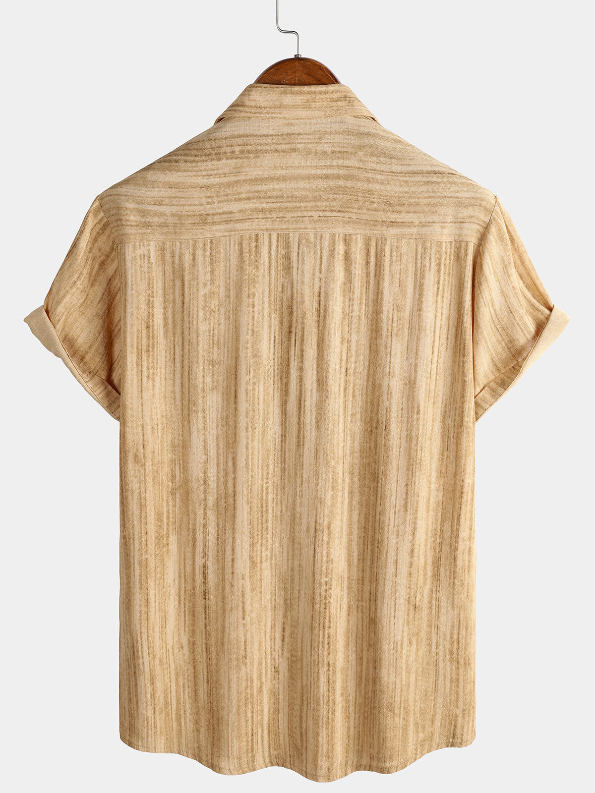 Men's Breathable Short Sleeve Pocket Black Striped Shirt