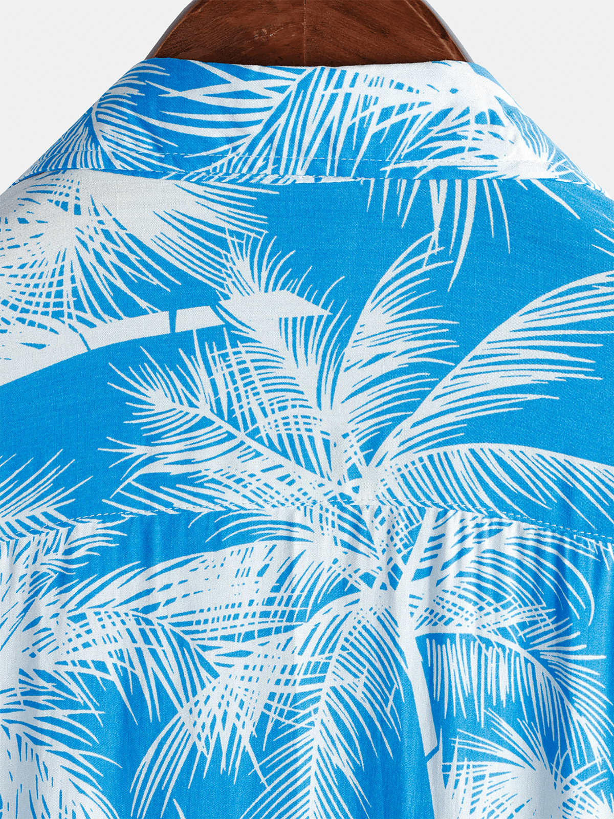 Men's Blue Tropical Print Beach Short Sleeve Shirt