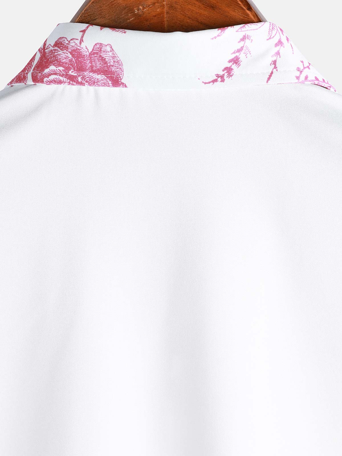 Men's Pink Floral Print Hawaiian Button Up Summer Beach Casual Collar Short Sleeve Shirt