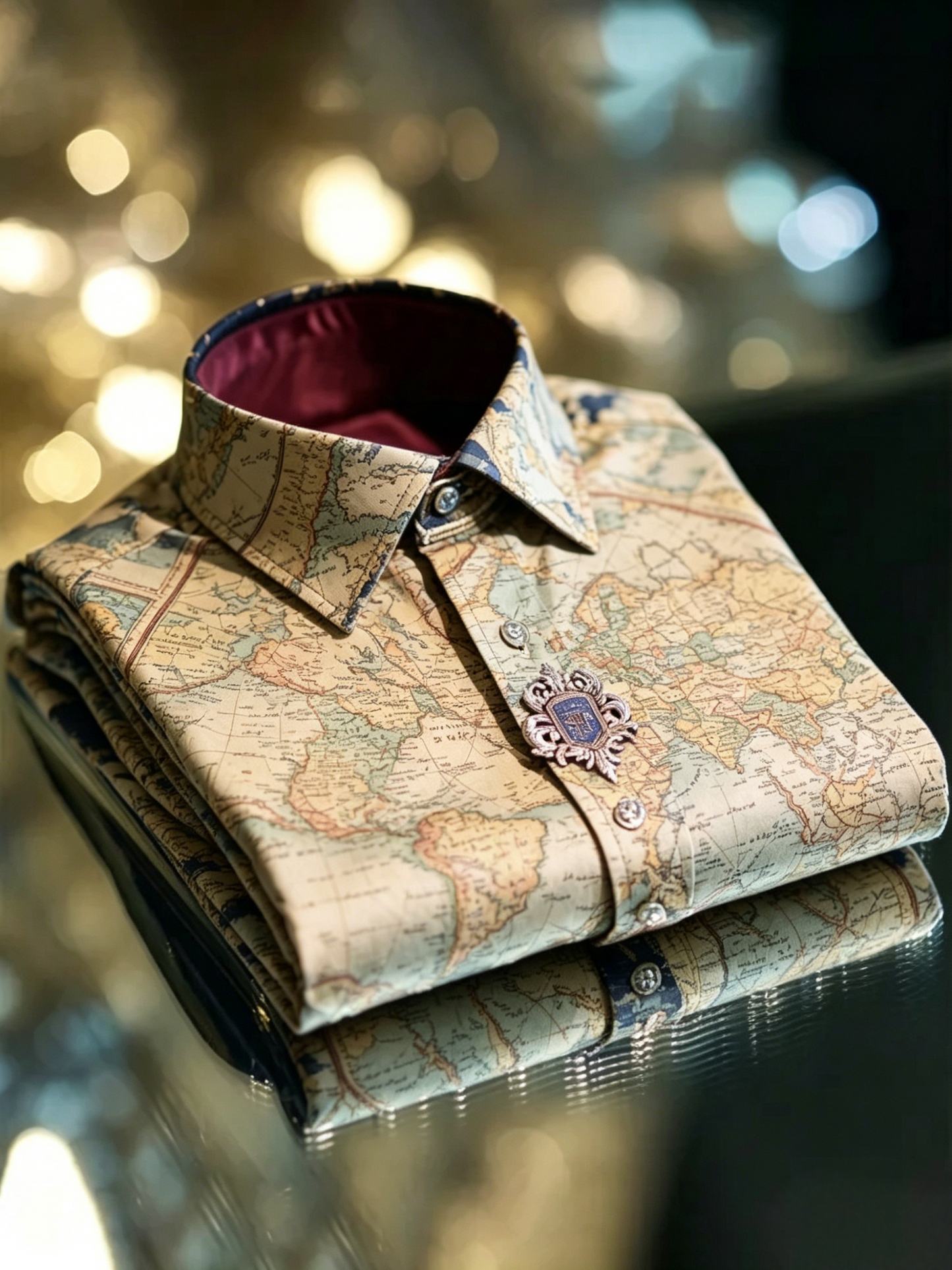 Men's Satin Luxe Long Sleeve Button Down Shirt