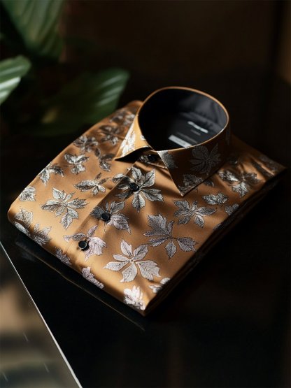 Men's Satin Luxe Long Sleeve Button Down Shirt
