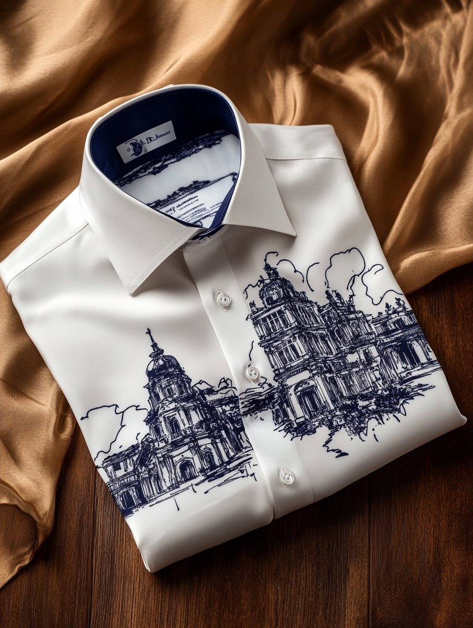Men's Business Casual Floral Lapel Short Sleeve Shirt