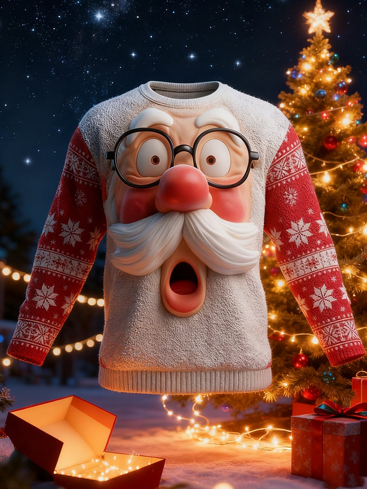 Men's Santa Claus Print Ugly Christmas Sweater