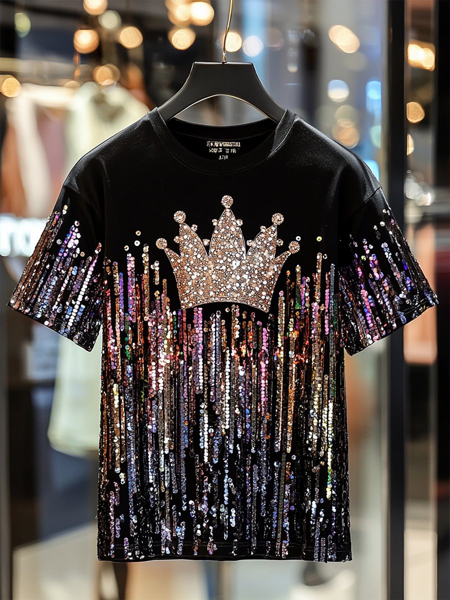Men's Business Luxury Printed Short Sleeve T-Shirt