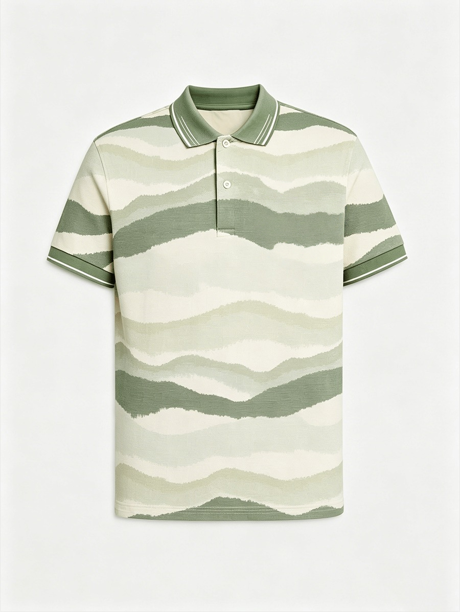 Men's Business Colorblock Plaid Print Polo Shirt