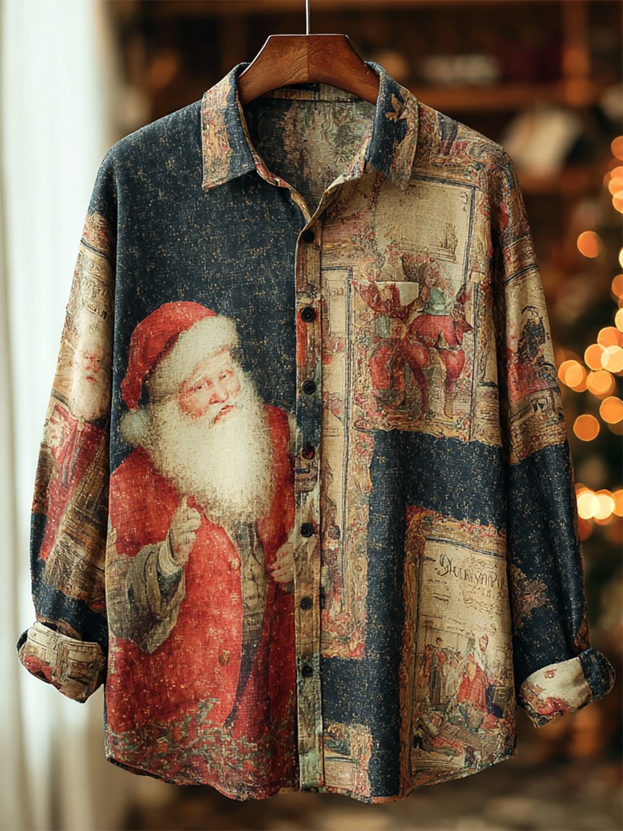Men's Vintage Christmas Long Sleeve Shirt
