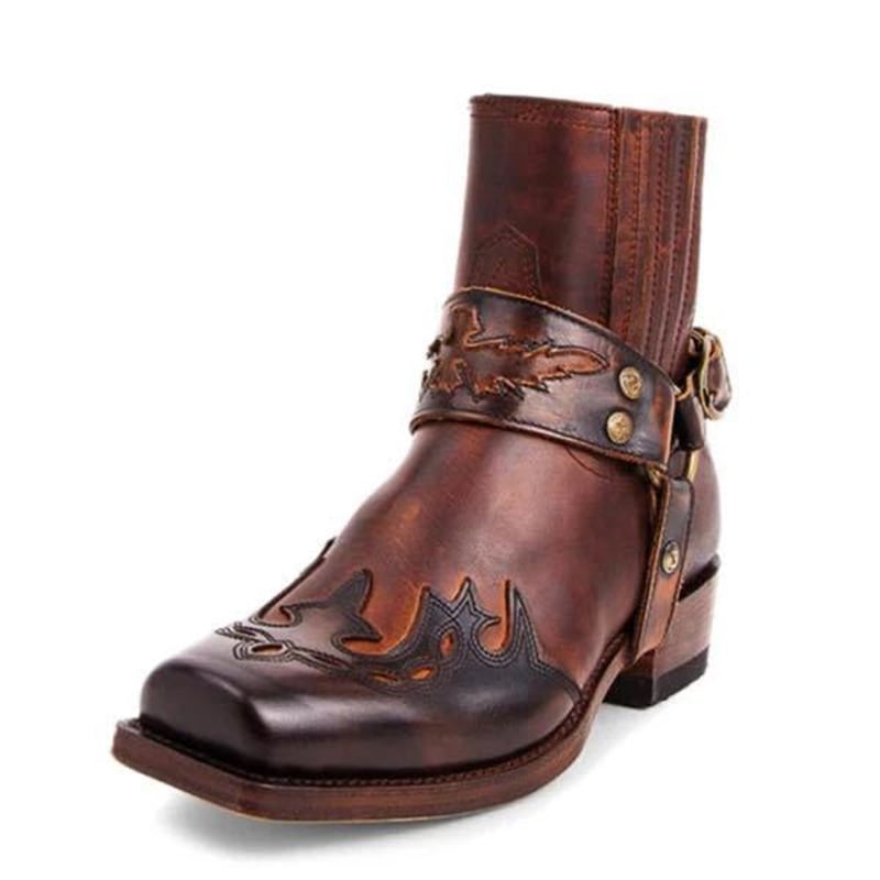 Vintage Western Embroidered Burnout Chelsea Boots